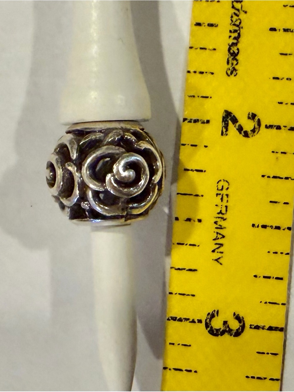 Brighton Silver Rose Swirl Bead Pendant Charm